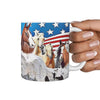 American Quarter Horse Mount Rushmore Print 360 White Mug - Deruj.com