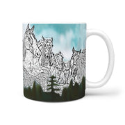 American Quarter Horse Mount Rushmore Art Print 360 White Mug - Deruj.com