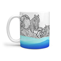 Clydesdale Horse Mount Rushmore Print 360 White Mug - Deruj.com