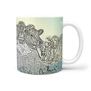 Jersey Cattle (Cow) Mount Rushmore Art Print 360 White Mug - Deruj.com