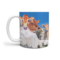 Cute Jersey Cattle (Cow) Mount Rushmore Print 360 White Mug - Deruj.com
