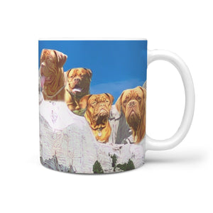 Bordeaux Mastiff Mount Rushmore Print 360 White Mug - Deruj.com