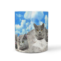 Russian Blue Cat Art Mount Rushmore Print 360 Mug - Deruj.com