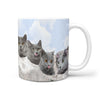 Russian Blue Cat On Mount Rushmore Print 360 Mug - Deruj.com