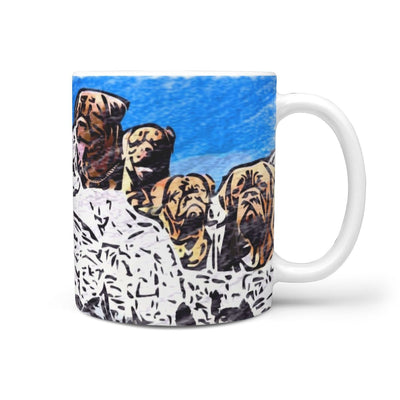 Bordeaux Mastiff Mount Rushmore Print 360 White Mug - Deruj.com