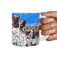Bordeaux Mastiff Mount Rushmore Print 360 White Mug - Deruj.com