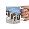 Black Saluki Dog On Mount Rushmore Print 360 Mug - Deruj.com