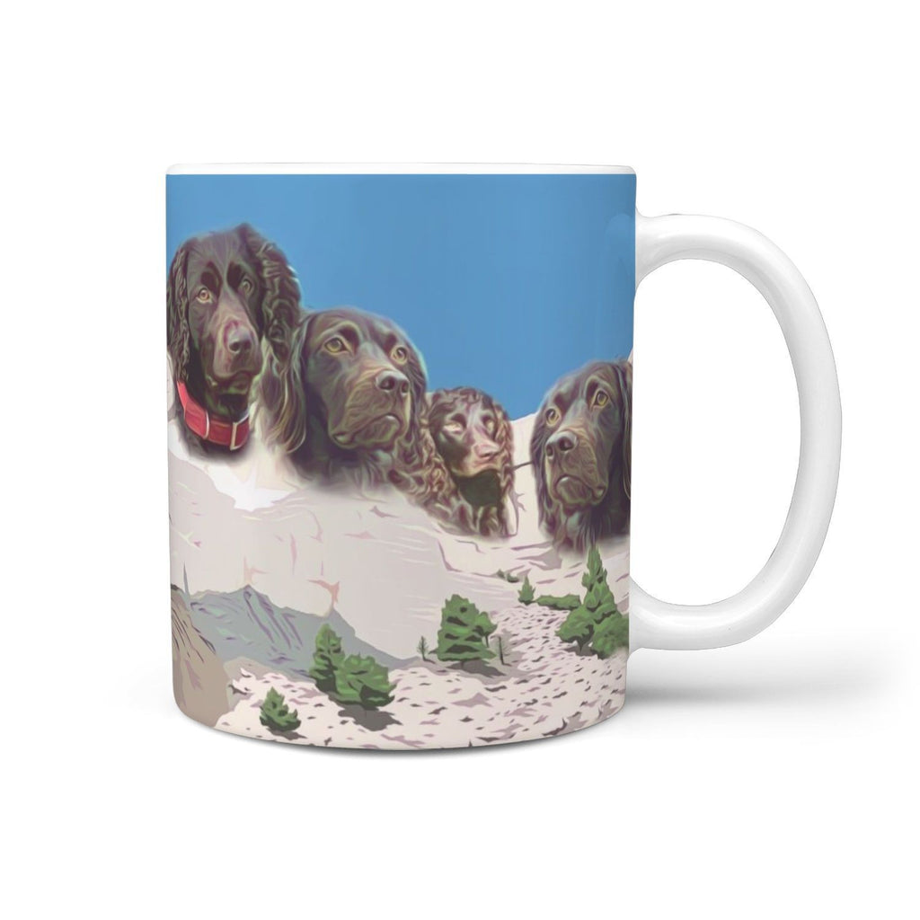 Boykin Spaniel Mount Rushmore Print 360 White Mug - Deruj.com