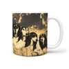 Black Saluki Dog Golden Art Mount Rushmore Print 360 Mug - Deruj.com