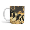 Black Saluki Dog Golden Art Mount Rushmore Print 360 Mug - Deruj.com