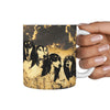 Black Saluki Dog Golden Art Mount Rushmore Print 360 Mug - Deruj.com