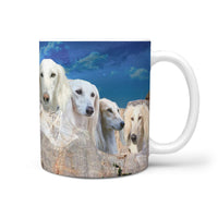 Amazing White Saluki Dog On Mount Rushmore Print 360 Mug - Deruj.com