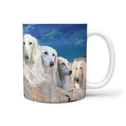 Amazing White Saluki Dog On Mount Rushmore Print 360 Mug - Deruj.com