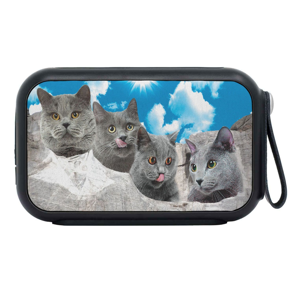 Russian Blue Cat On Mount Rushmore Print Bluetooth Speaker - Deruj.com