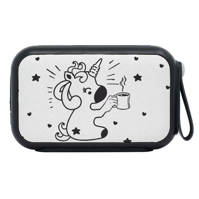 Cute Unicorn With Coffee Print Bluetooth Speaker - Deruj.com
