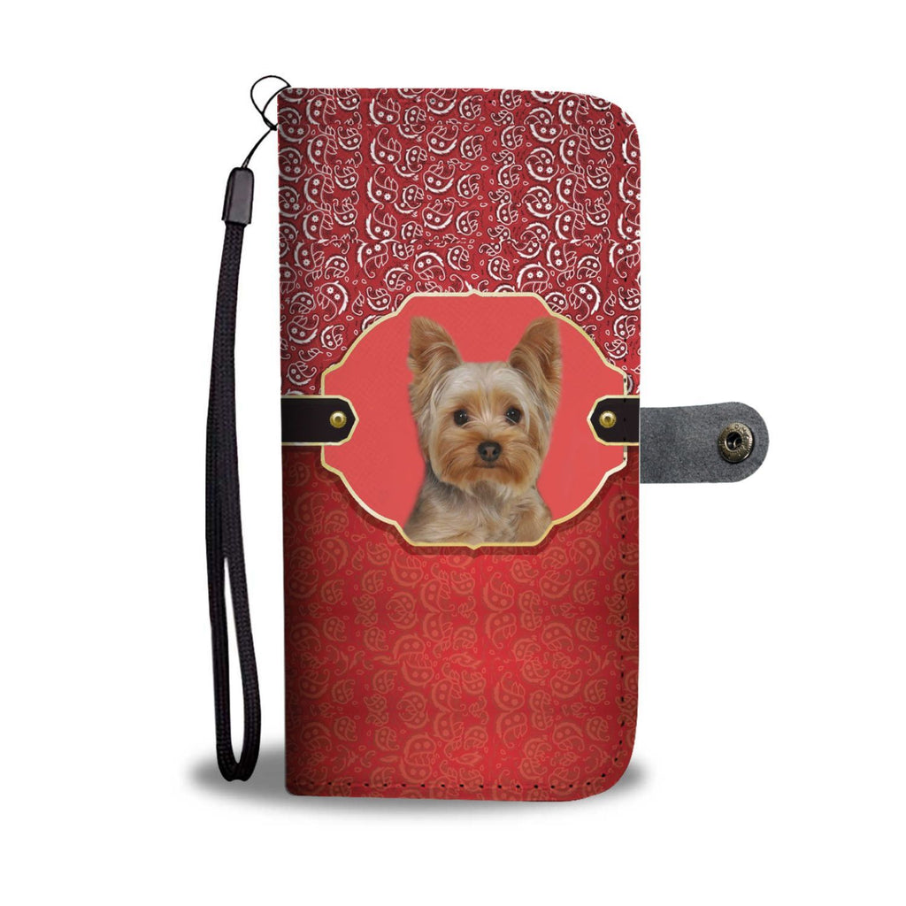 Yorkshire Terrier (Yorkie) On Red Print Wallet Case-Free Shipping - Deruj.com