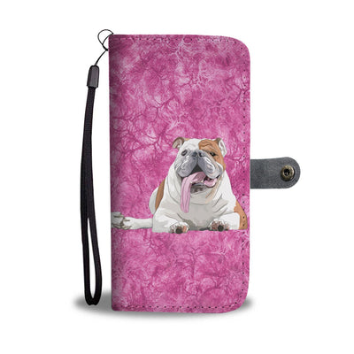 Bulldog On Pink Print Wallet Case-Free Shipping - Deruj.com