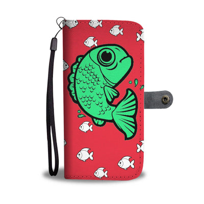 Playing Fish on Red Print Wallet Case-Free Shipping - Deruj.com