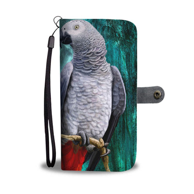 Amazing African Grey Parrot (Congo Grey Parrot) Print Wallet Case-Free Shipping - Deruj.com
