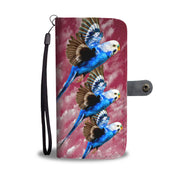 Budgerigar (Blue Budgie) Bird Print Wallet Case-Free Shipping - Deruj.com