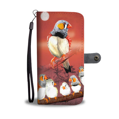 Zebra Finch Bird Print Wallet Case-Free Shipping - Deruj.com