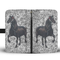 Percheron Horse On Black White Print Wallet Case-Free Shipping - Deruj.com