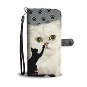 Persian Cat With Paws Print Wallet Case-Free Shipping - Deruj.com