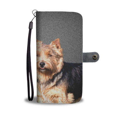 Lovely Norwich Terrier Dog On Grey Print Wallet Case-Free Shipping - Deruj.com