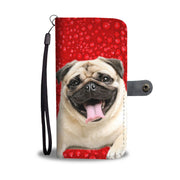 Pug On Red Print Wallet Case- Free Shipping - Deruj.com