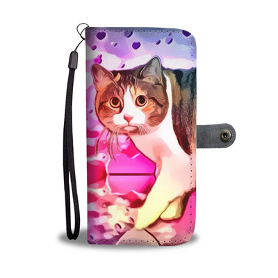Cute Manx Cat Print Wallet Case-Free Shipping - Deruj.com
