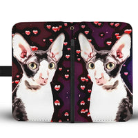 Cornish Rex Cat With Love Print Wallet Case-Free Shipping - Deruj.com