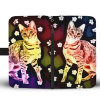Cute Savannah Cat Print Wallet Case-Free Shipping - Deruj.com