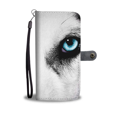 Amazing Siberian Husky Eye Print Wallet Case-Free Shipping - Deruj.com