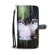 Lovely Snowshoe Cat Print Wallet Case-Free Shipping - Deruj.com