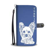 Yorkshire Terrier (Yorkie) On Blue Print Wallet Case-Free Shipping - Deruj.com