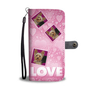Cute Yorkie With Love On Pink Print Wallet Case-Free Shipping - Deruj.com