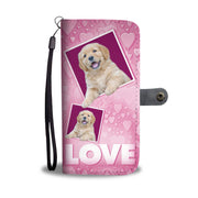 Cute Golden Retriever puppy with Love Print Wallet Case-Free Shipping - Deruj.com
