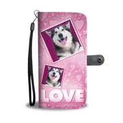 Siberian Husky Dog with Love Print Wallet Case-Free Shipping - Deruj.com