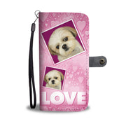 Shih Tzu Dog with Love Print Wallet Case-Free Shipping - Deruj.com