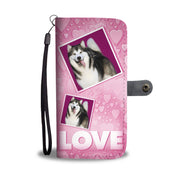 Alaskan Malamute dog with Love Print Wallet Case-Free Shipping - Deruj.com