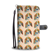 Basset Hound Dog Art Pattern Print Wallet Case-Free Shipping
