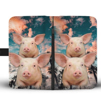 Large White Pig Print Wallet Case- Free Shipping - Deruj.com