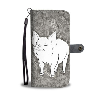 Cute Middle White Pig Print Wallet Case-Free Shipping - Deruj.com