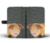 Oxford Sandy and Black Pig Print Wallet Case-Free Shipping - Deruj.com