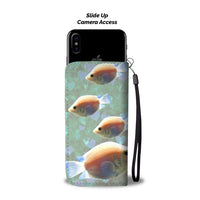 Lovely Kissing Gourami Fish On Hearts Print Wallet Case-Free Shipping - Deruj.com