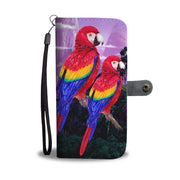 Scarlet Macaw Parrot Print Wallet Case-Free Shipping - Deruj.com