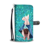 Lovely Sphynx Cat In Costume Print Wallet Case-Free Shipping - Deruj.com