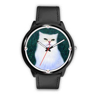 White Persian Cat Print Wrist watch - Free Shipping - Deruj.com