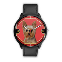 Yorkshire Terrier (Yorkie) Print On Red Wrist Watch-Free Shipping - Deruj.com
