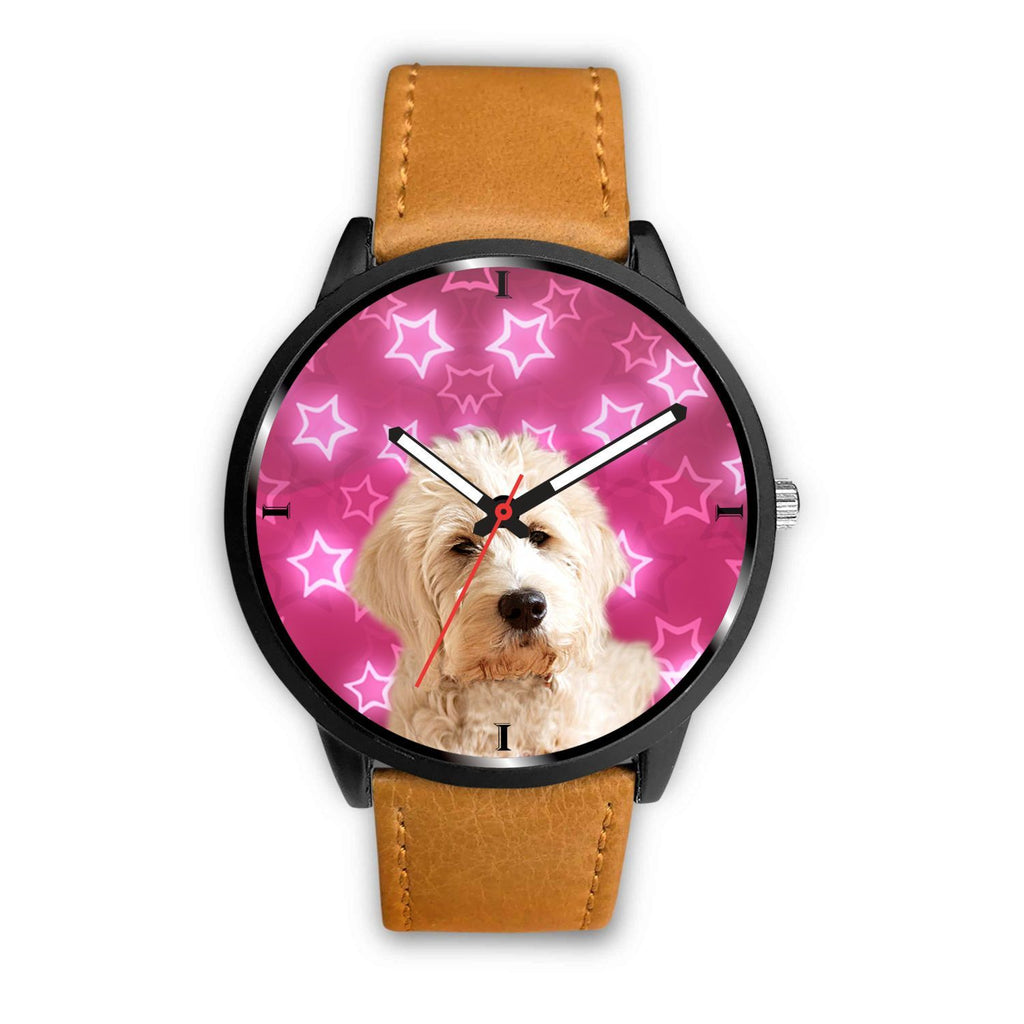 Goldendoodle On Pink Print Wrist Watch - Free Shipping - Deruj.com